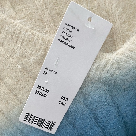 Urban Outfitters Ombré Vneck Ribbed Crop Sweater - Picture 8 of 9